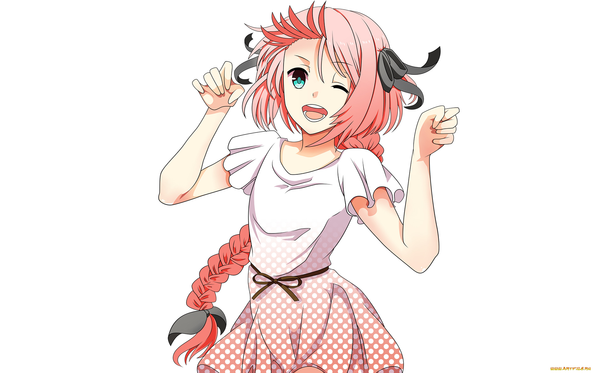 аниме, fate, stay, night, девушка, взгляд, фон