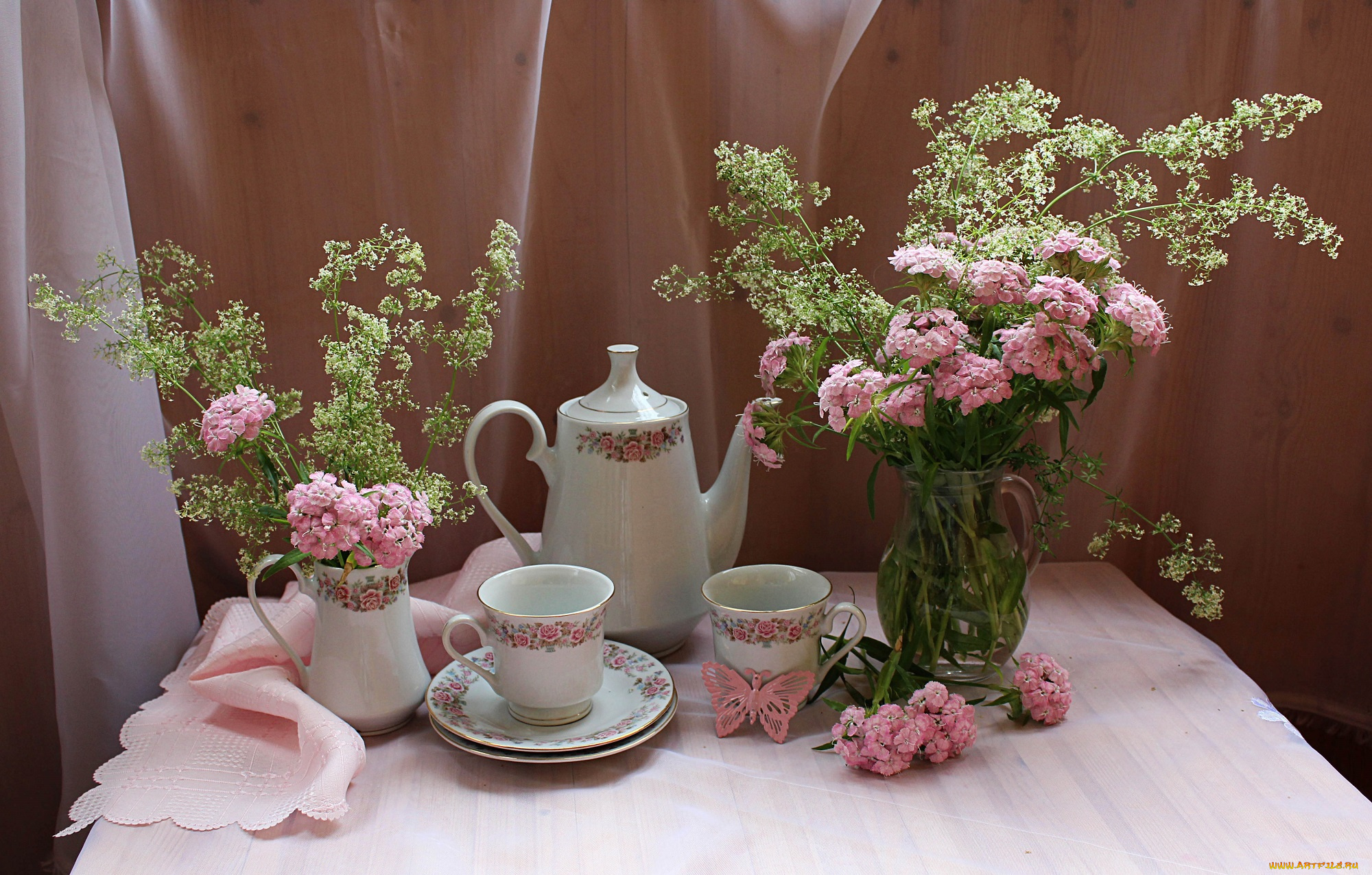 разное, посуда, , столовые, приборы, , кухонная, утварь, гвоздика, цветы, лето, композиция