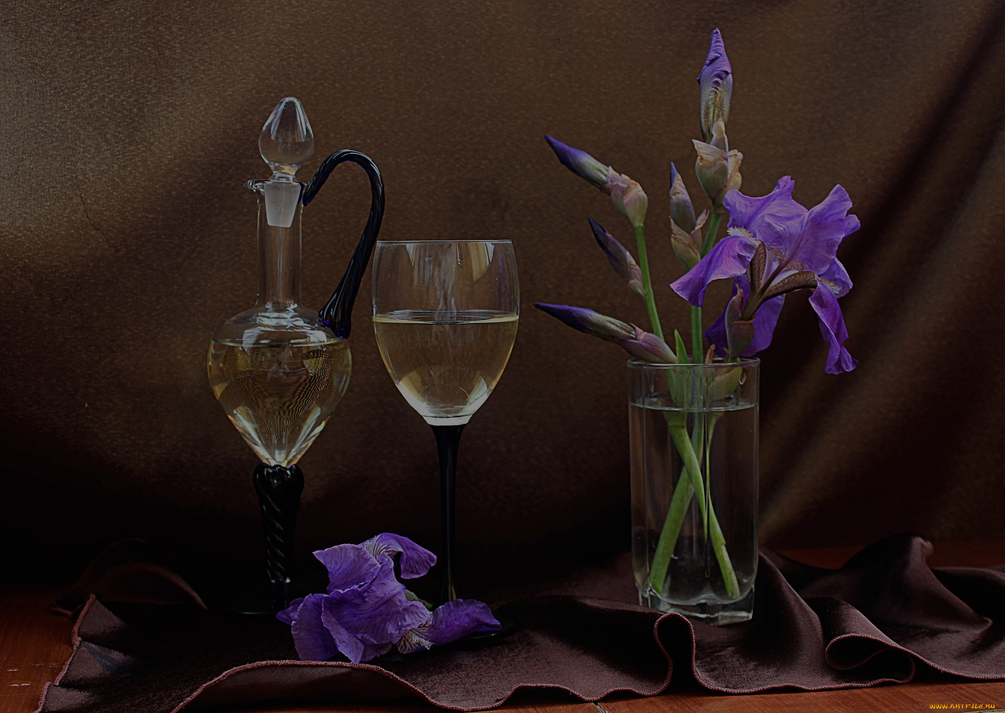 еда, напитки, вино, ирисы, лето, натюрморт, цветы