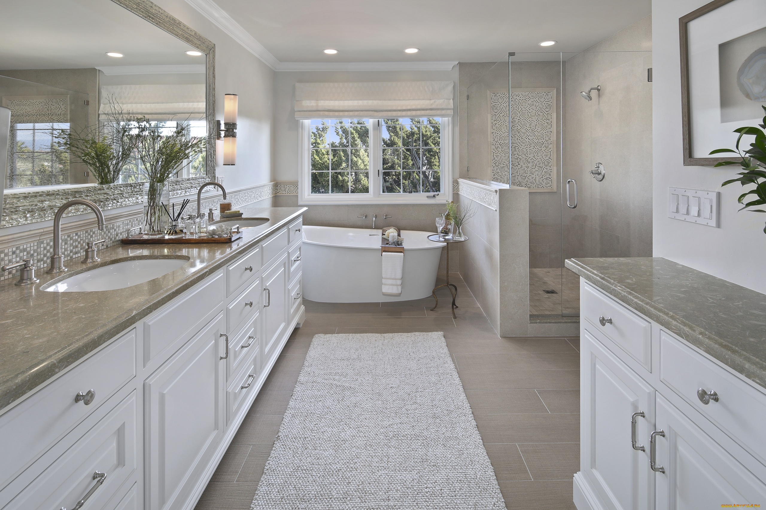 интерьер, ванная, и, туалетная, комнаты, дизайн, стиль, ванная