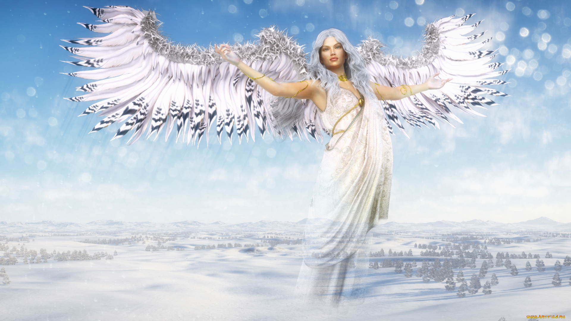 3д, графика, ангел, , angel, девушка, взгляд, фон, ангел