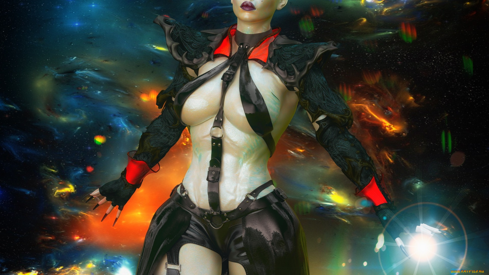 3д, графика, фантазия, , fantasy, девушка, взгляд, фон