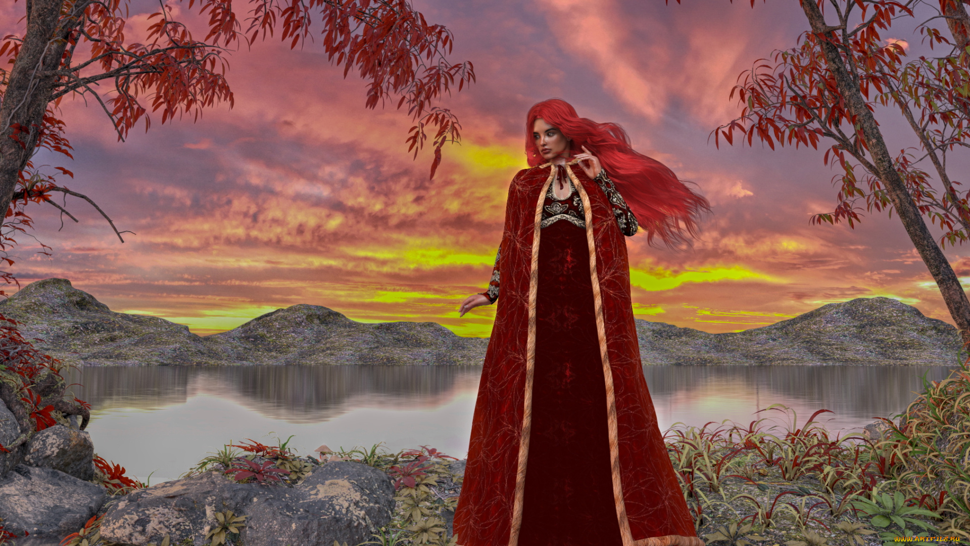 3д, графика, люди, , people, девушка, взгляд, фон