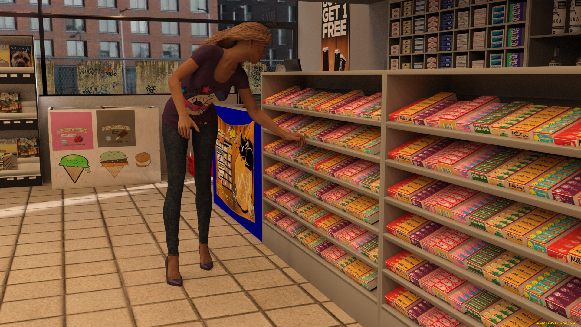 3д, графика, люди, , people, девушка, взгляд, фон