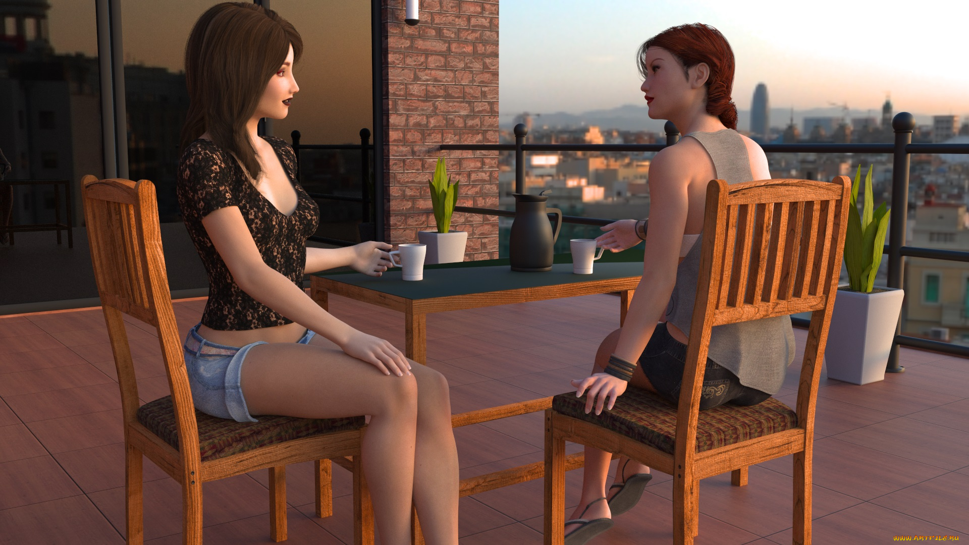 3д, графика, люди, , people, девушки, взгляд, фон