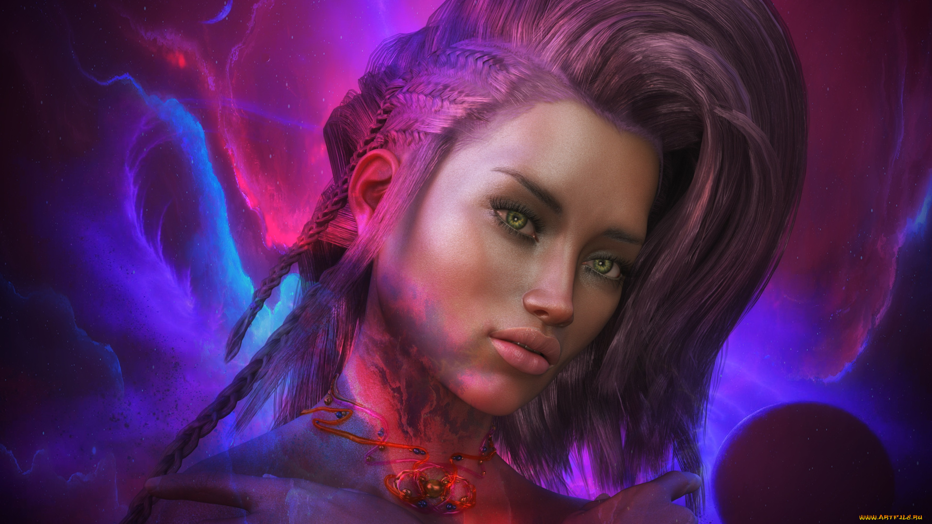 3д, графика, портрет, , portraits, девушка, взгляд, фон