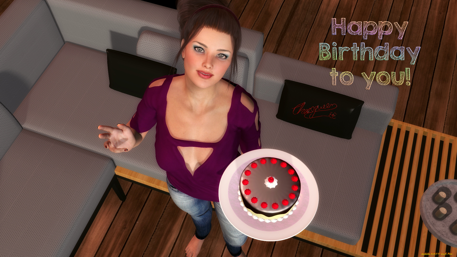 3д, графика, праздники, , holidays, девушка, взгляд, фон