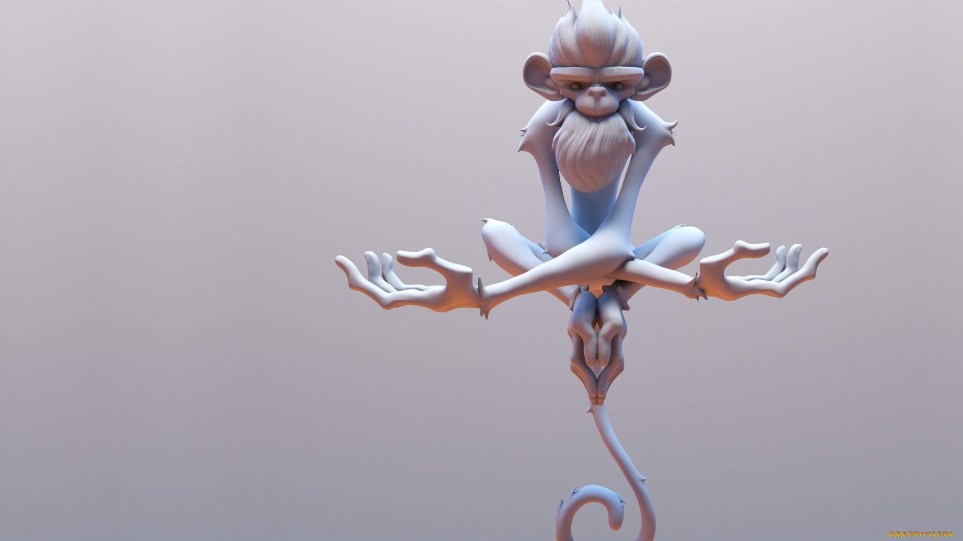 3д, графика, юмор, , humor, обезьянка, арт, поза, fabio, wasques, frostfire, monkey