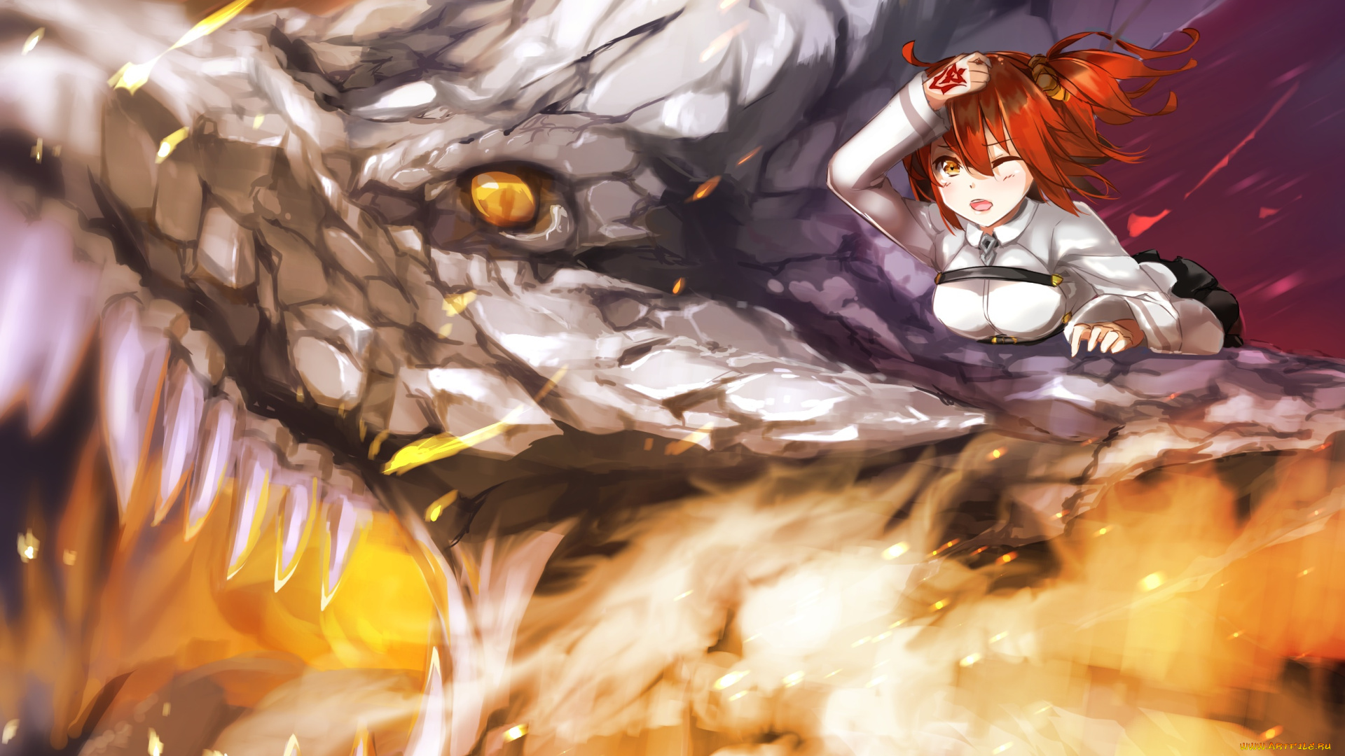 аниме, fate, stay, night, девушка