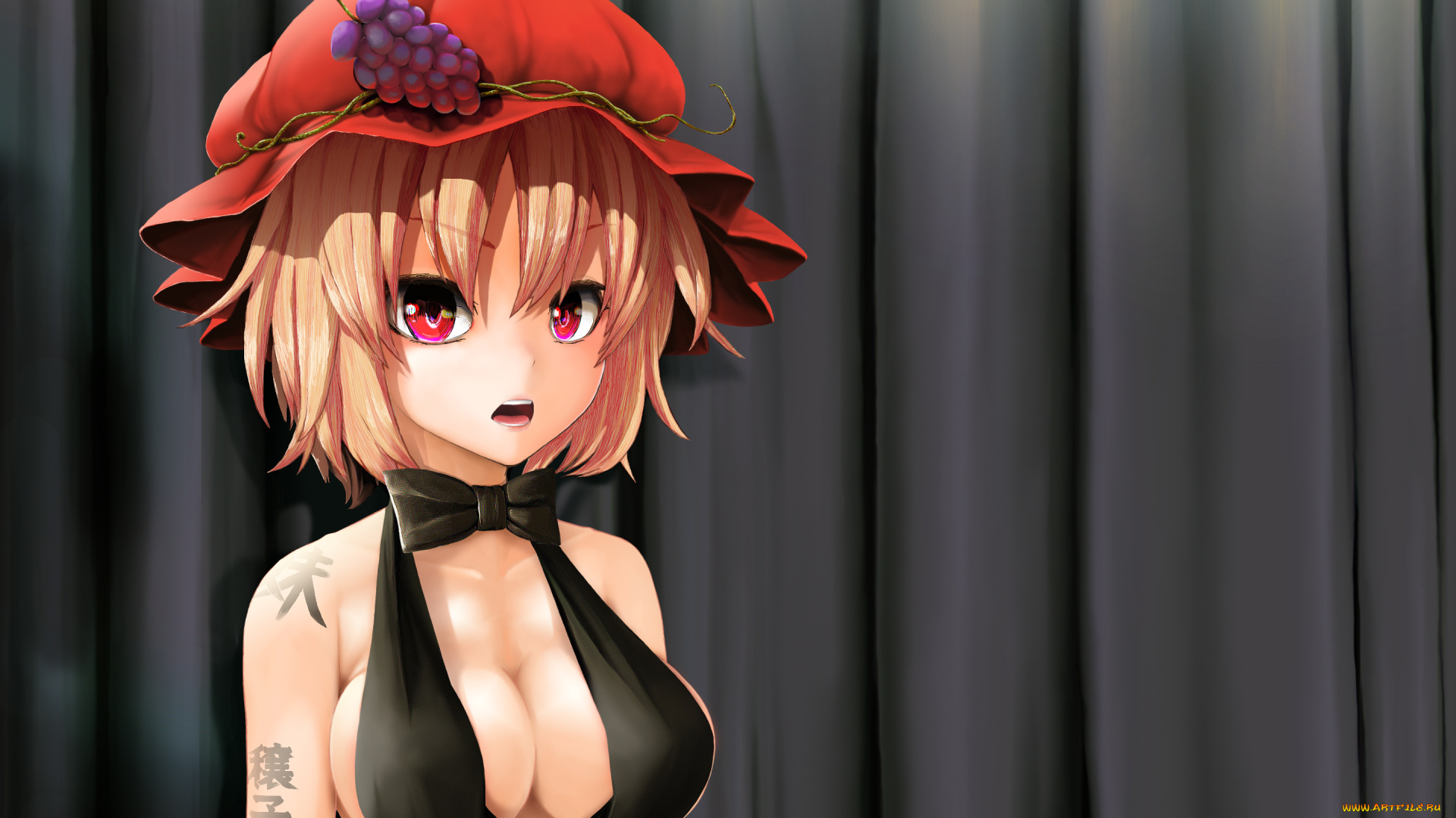 аниме, touhou, девушка, фон, взгляд