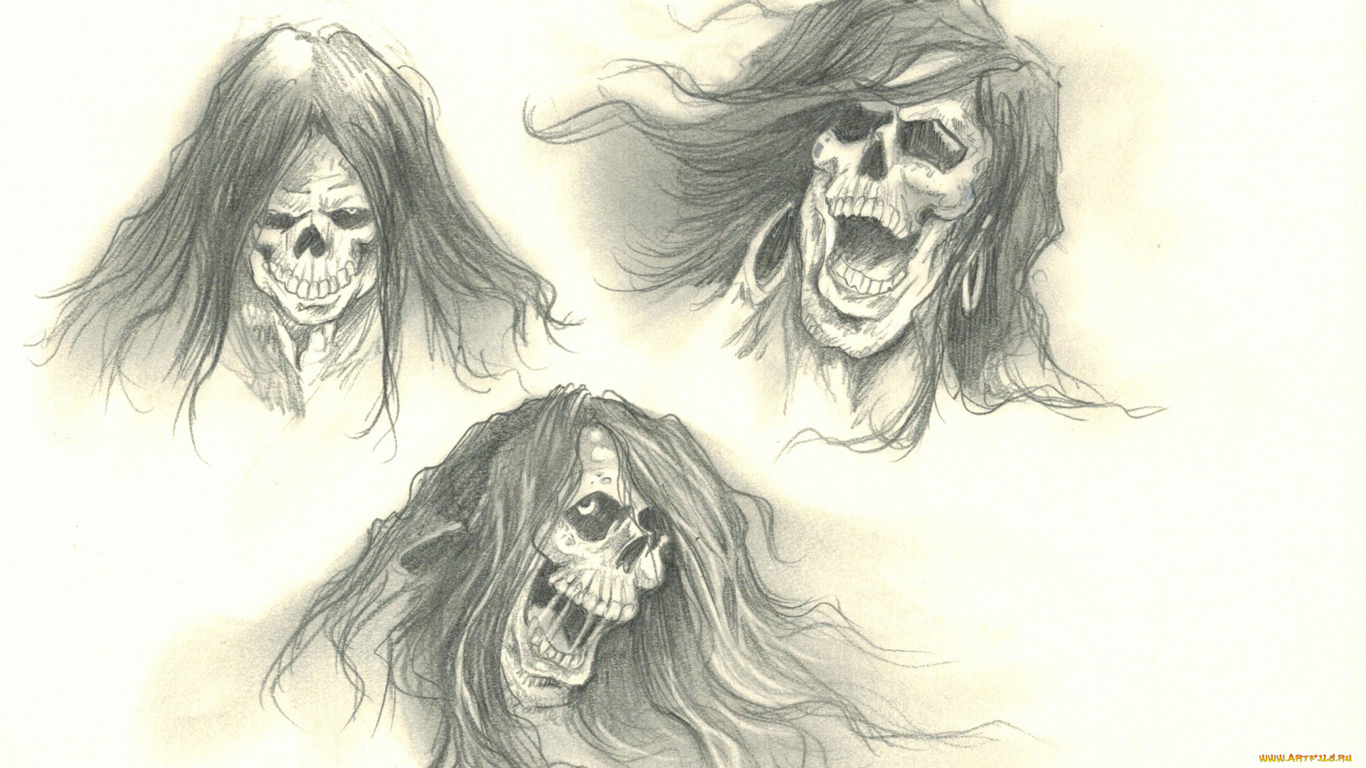 разное, арты, взгляд, череп, фон, оскал