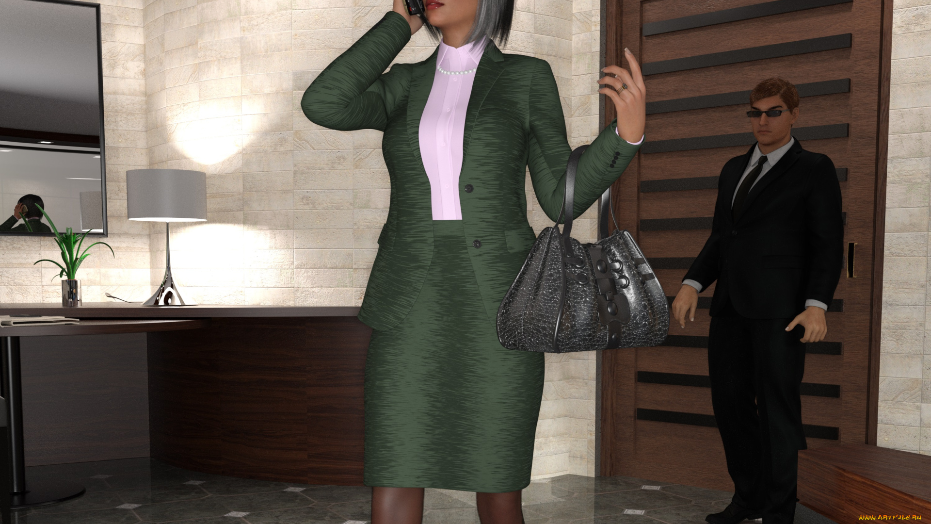 she, wolf, 3д, графика, фантазия, , fantasy, девушка, взгляд, фон