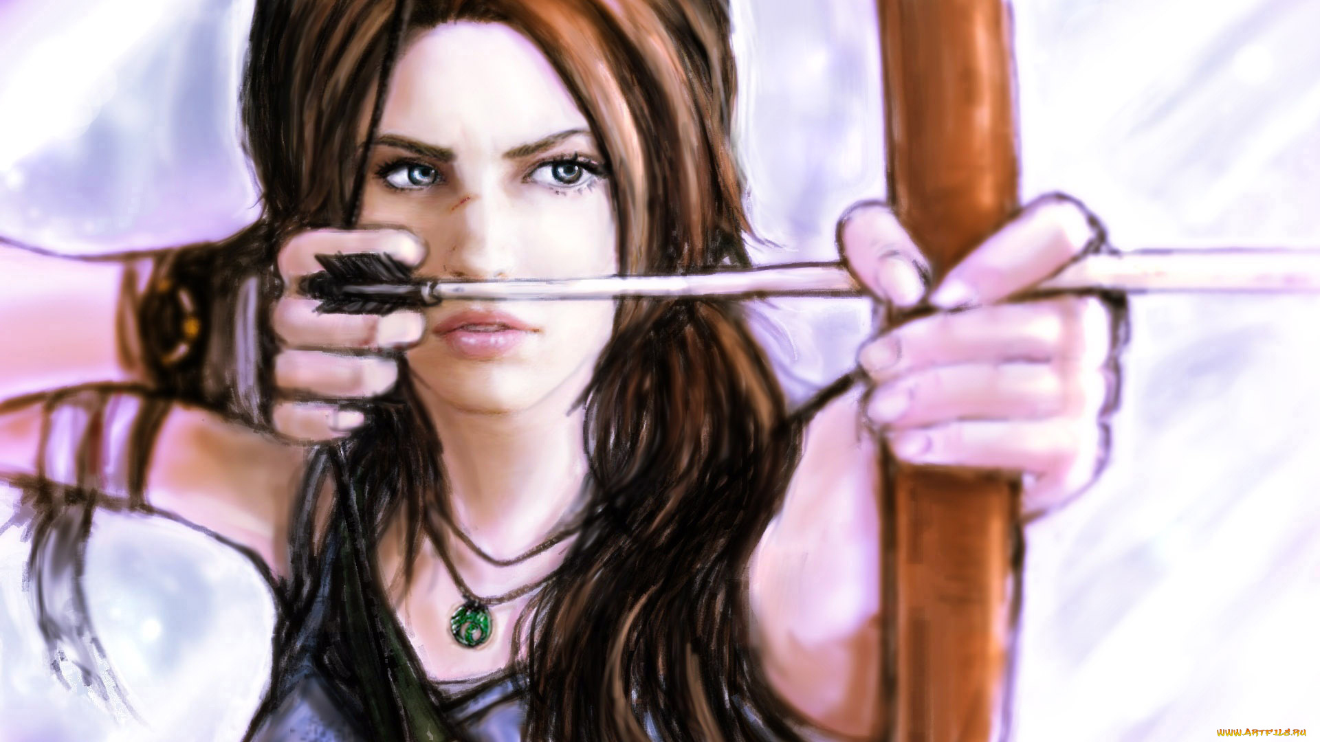 видео, игры, tomb, raider, 2013, лук, фон, взгляд, стрела, девушка