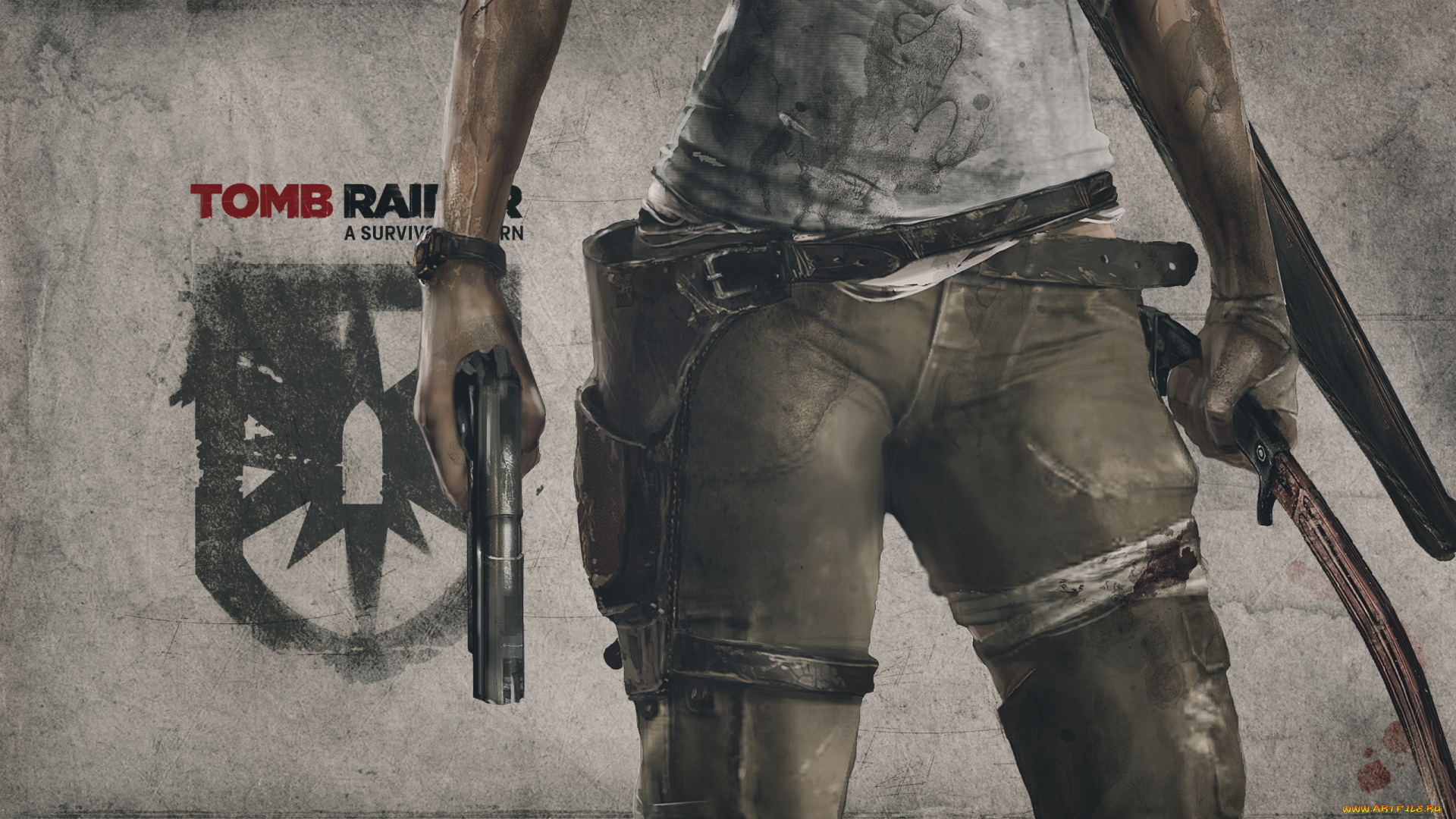 видео, игры, tomb, raider, 2013, мачете, пистолет, девушка, фон