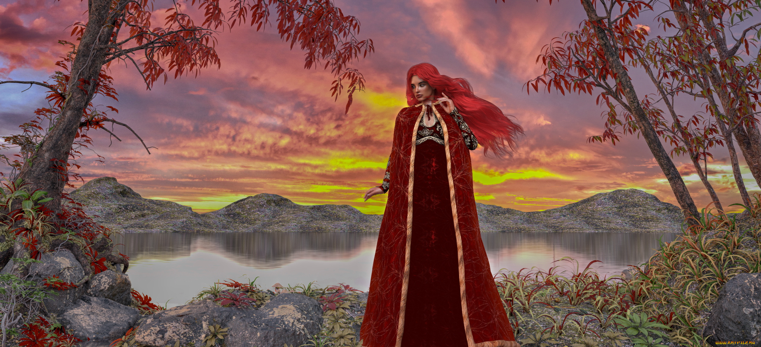 3д, графика, люди, , people, девушка, взгляд, фон