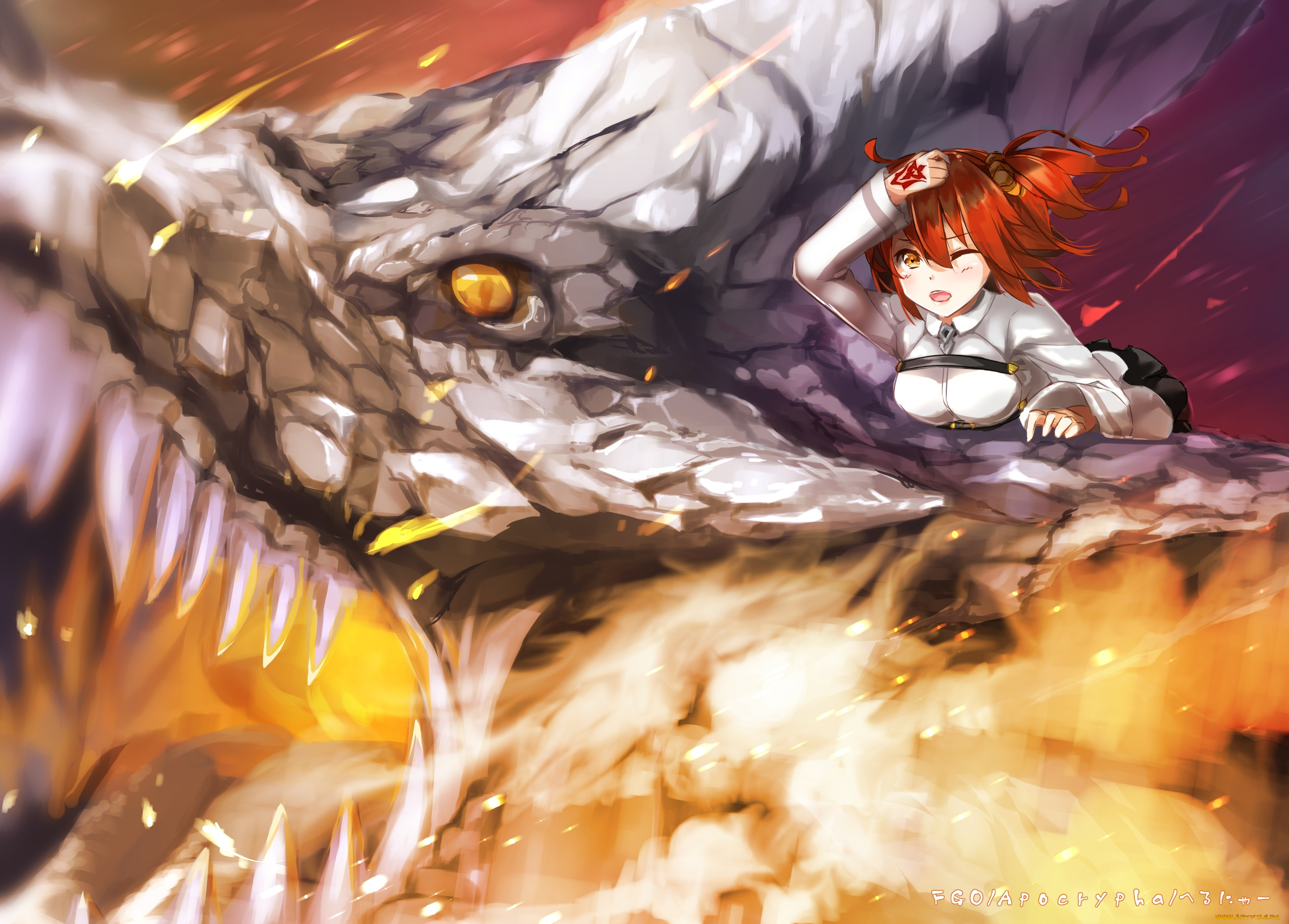 аниме, fate, stay, night, девушка