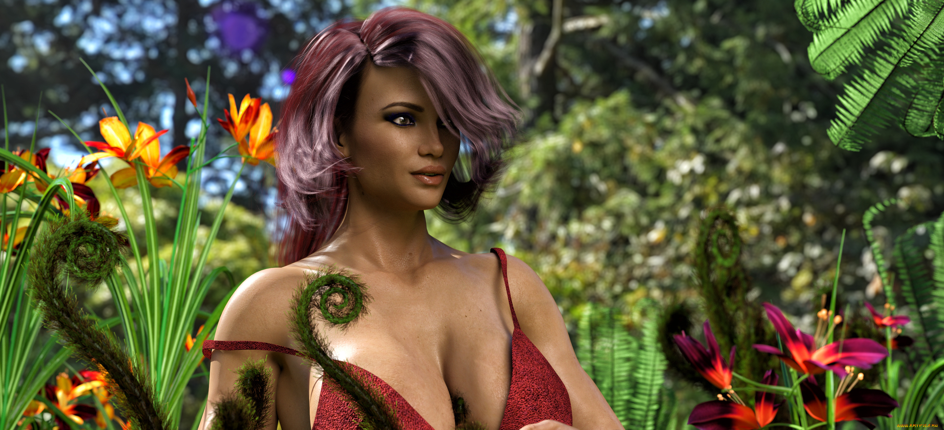 3д, графика, портрет, , portraits, девушка, фон, взгляд