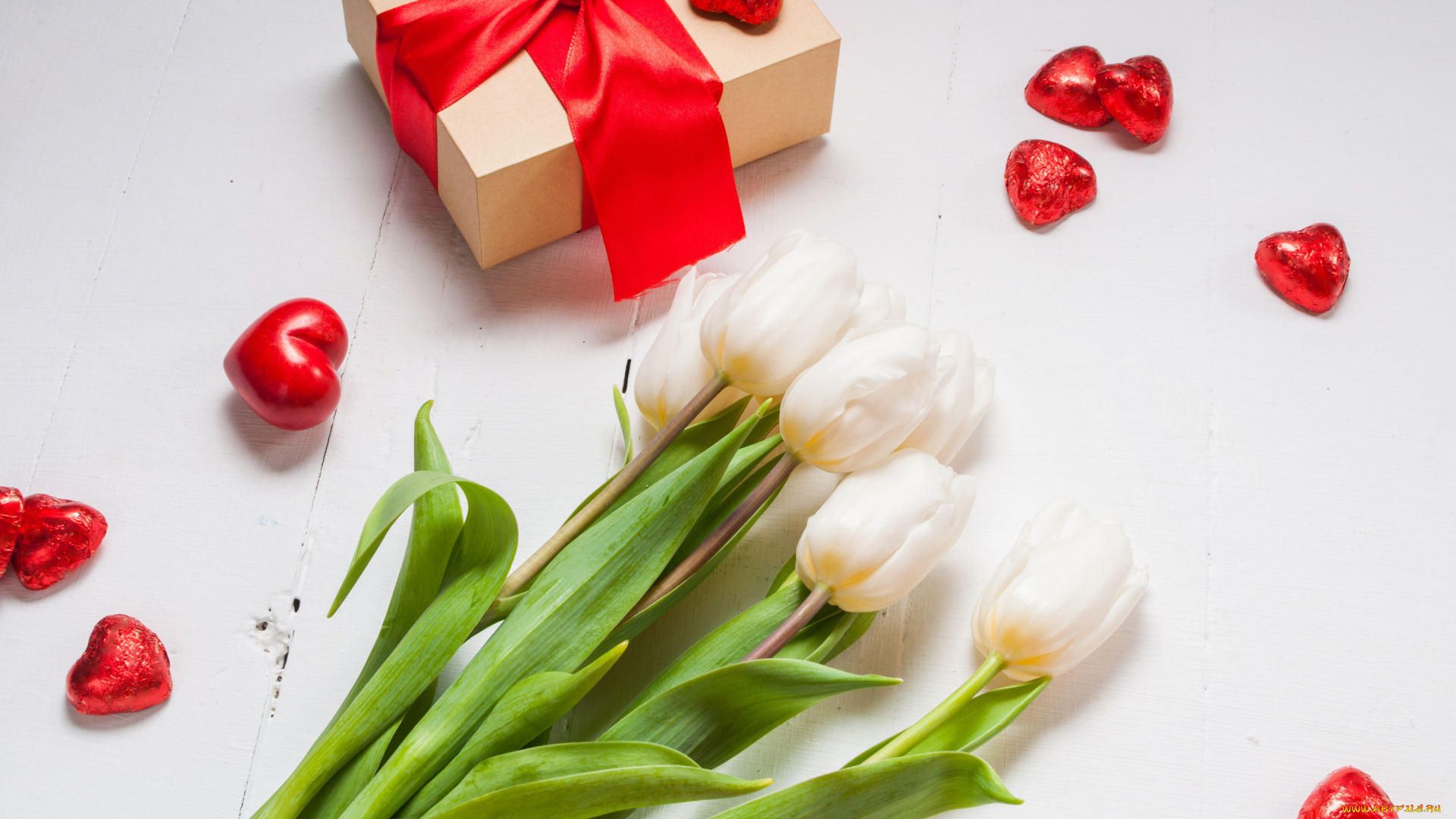 праздничные, день, святого, валентина, , сердечки, , любовь, подарок, цветы, фон