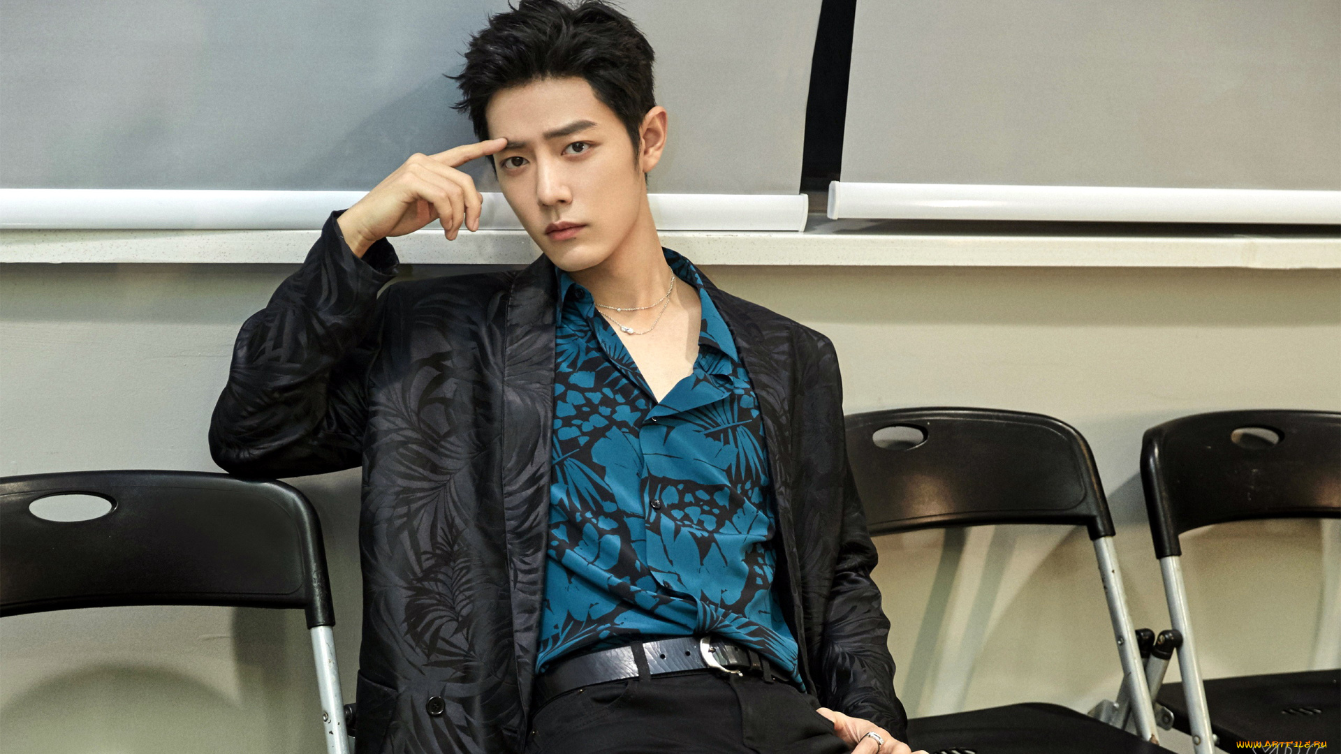 мужчины, xiao, zhan, актер, пиджак, рубашка, стулья