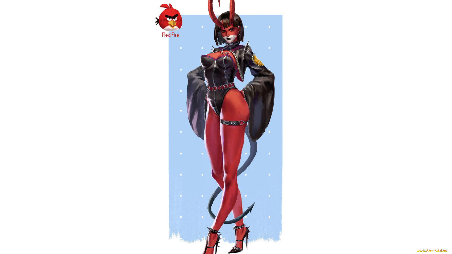 фэнтези, демоны, демонесса, птичка