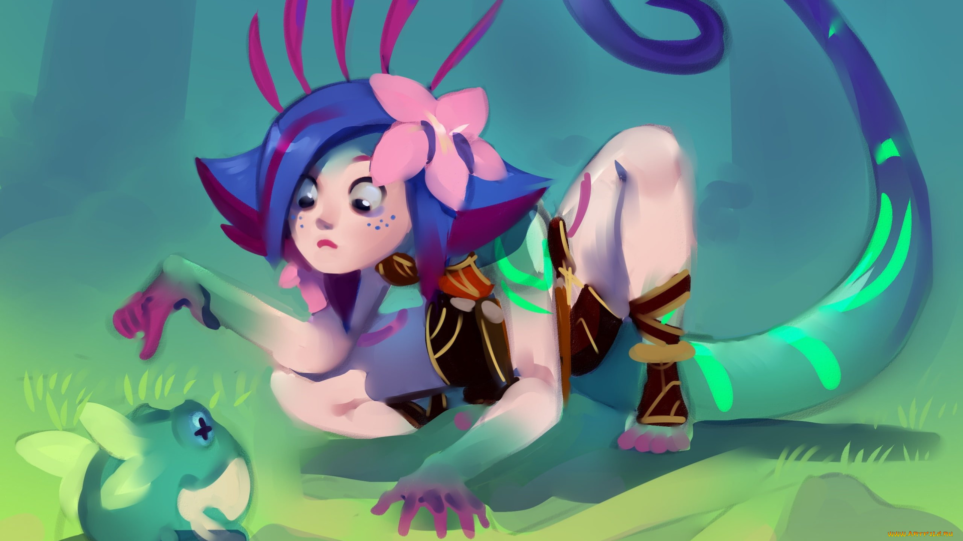 видео, игры, league, of, legends, хвост, зверек, neeko