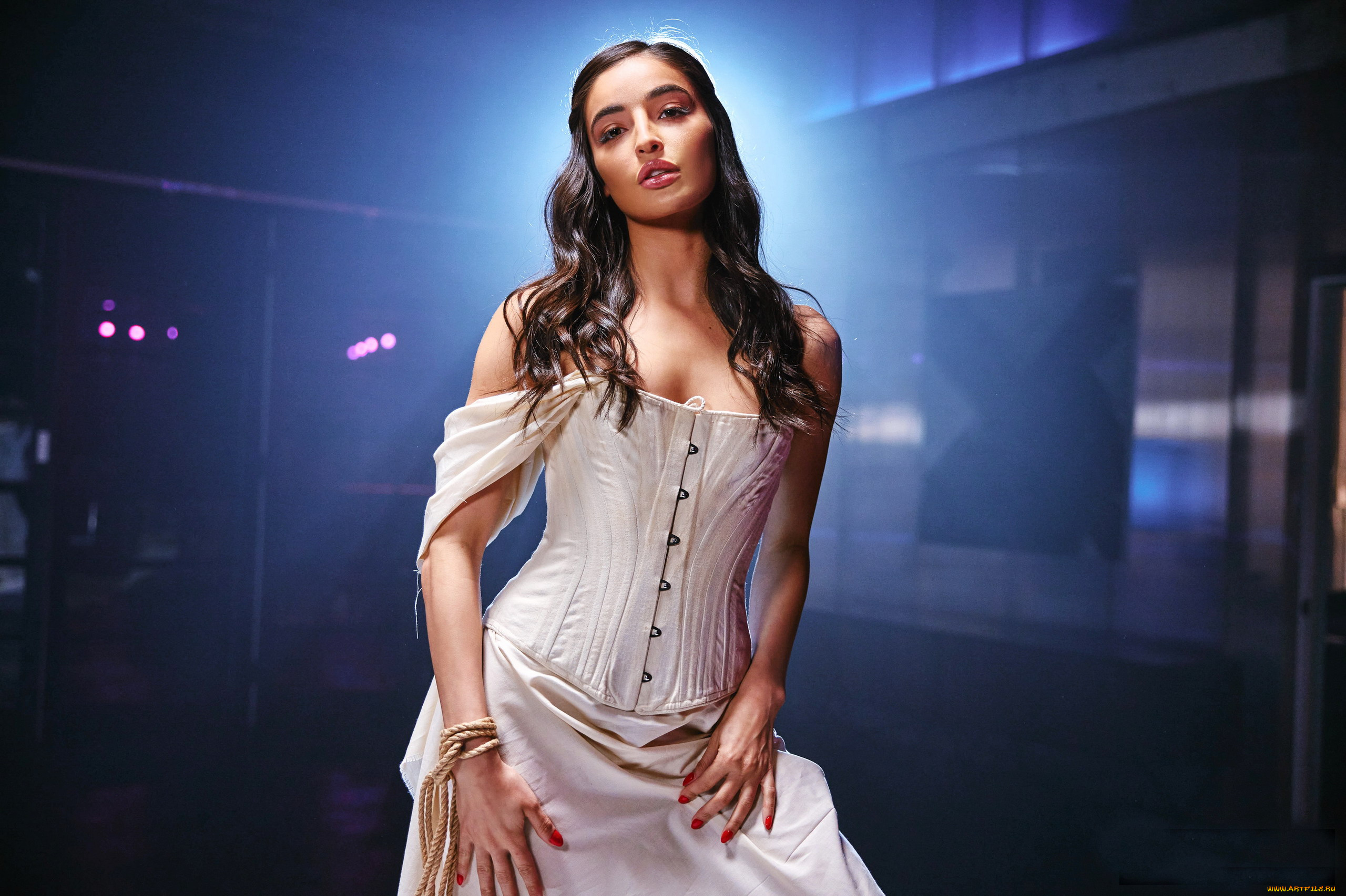 девушки, emily, willis, корсаж, декольте, поза