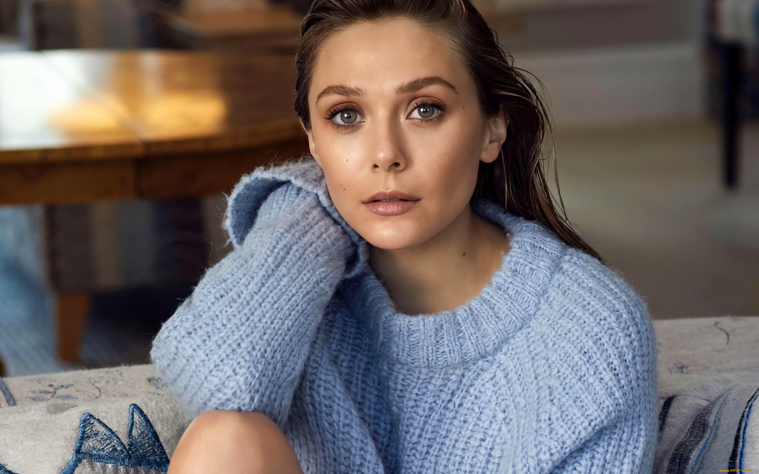 девушки, elizabeth, olsen, свитер, портрет