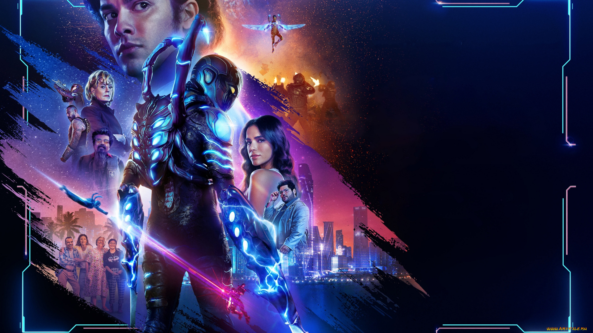 blue, beetle, , , 2023, , кино, фильмы, blue, beetle, синий, жук, постер, фантастика, боевик, триллер, susan, sarandon, becky, g, harvey, guillen