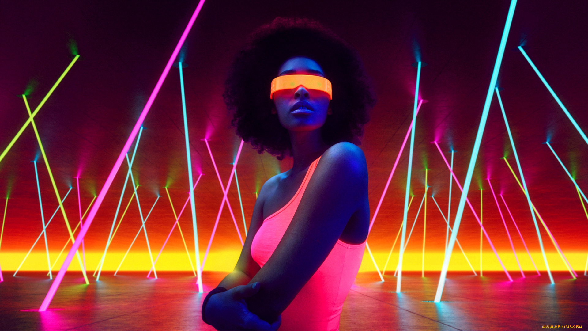 девушка, музыка, -другое, neon, girl