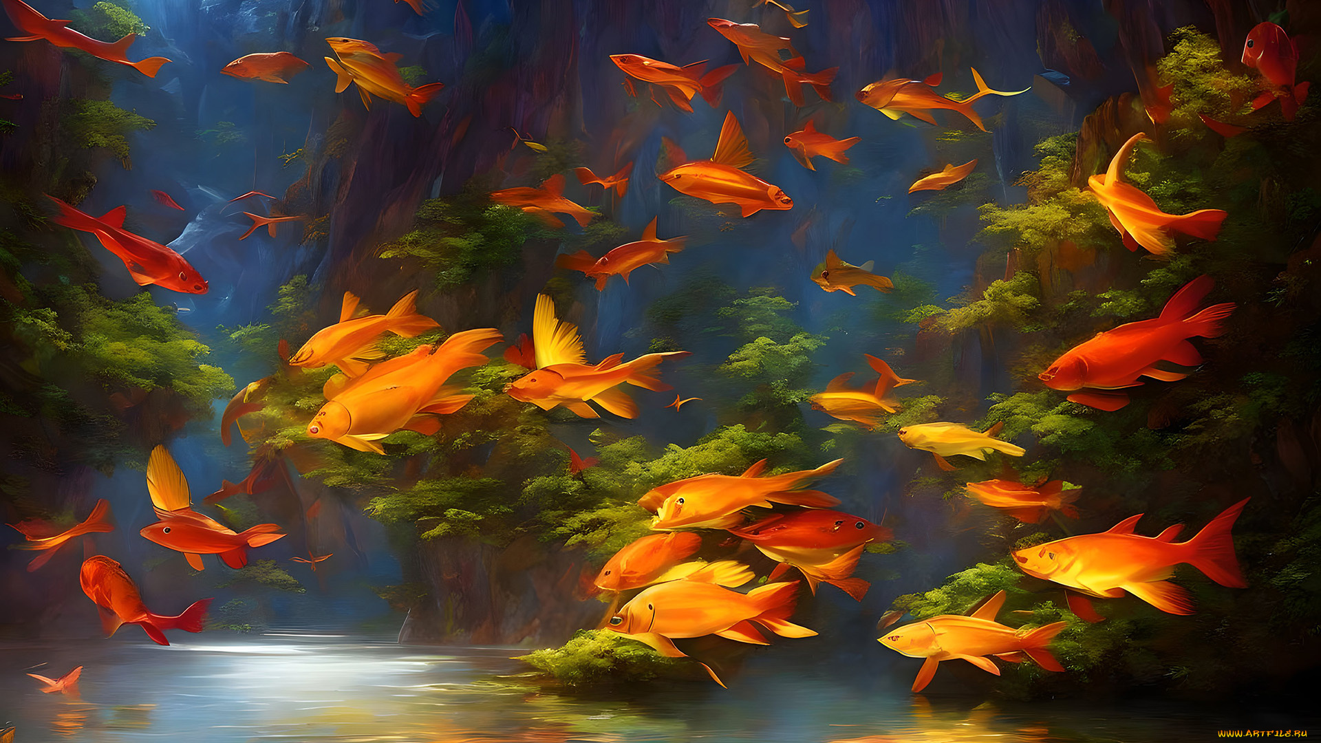 фэнтези, существа, нейросети, графика, нейроарт, ai, art, нейронные, сети, рисунки, нейро, искусство, летающие, рыбы