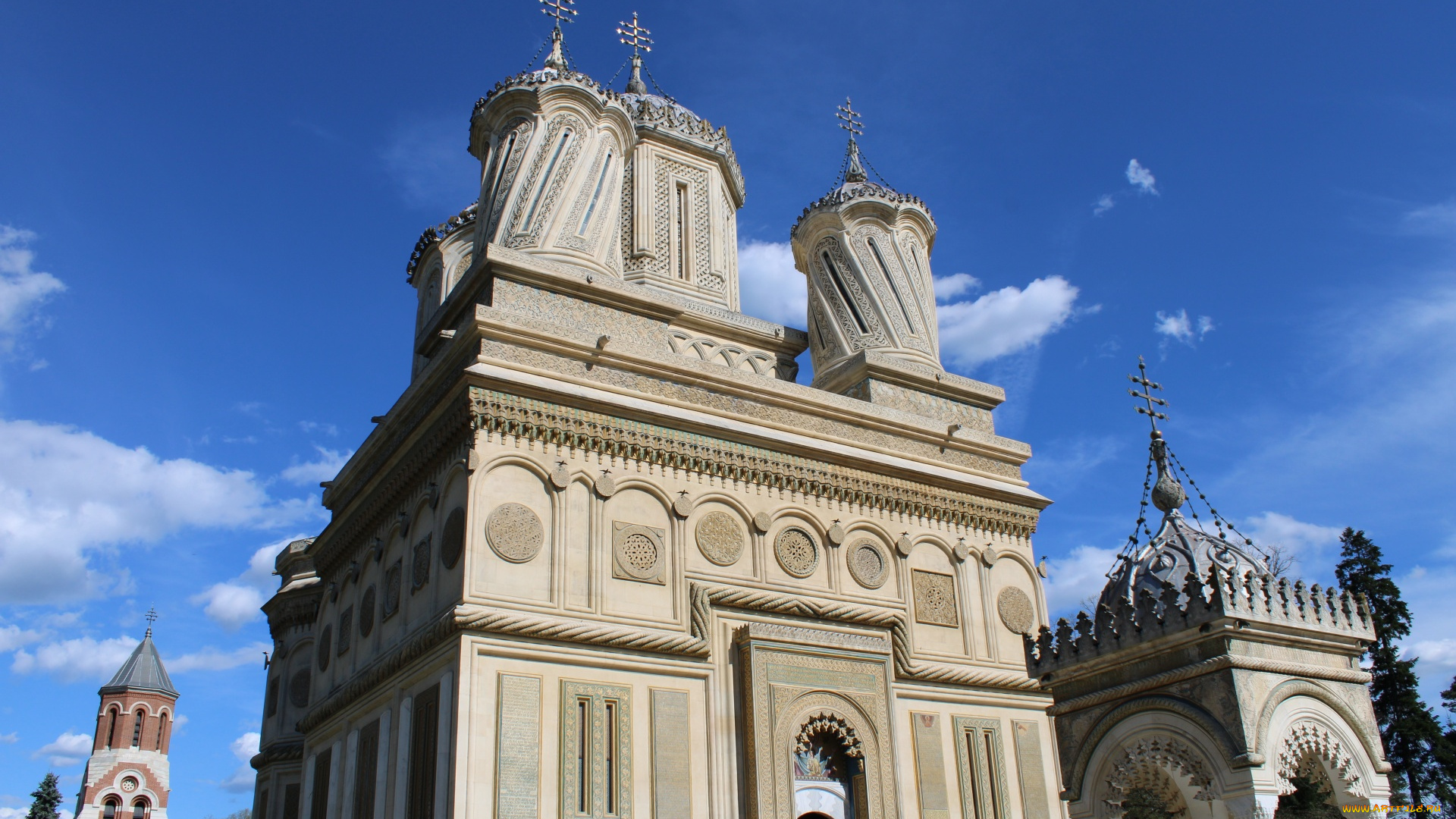 monastery, curtea, de, arges, romania, города, -, православные, церкви, , монастыри, curtea, de, arges