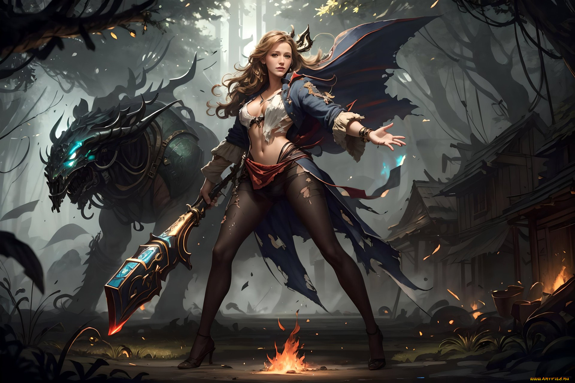 фэнтези, красавицы, и, чудовища, нейросети, графика, нейроарт, ai, art, нейронные, сети, рисунки, нейро, искусство