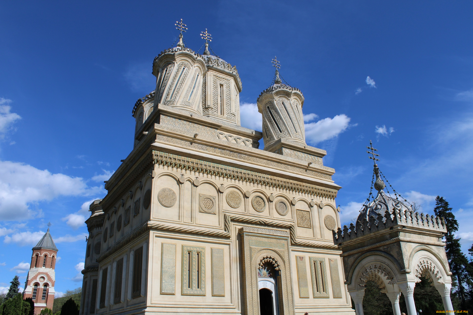 monastery, curtea, de, arges, romania, города, -, православные, церкви, , монастыри, curtea, de, arges