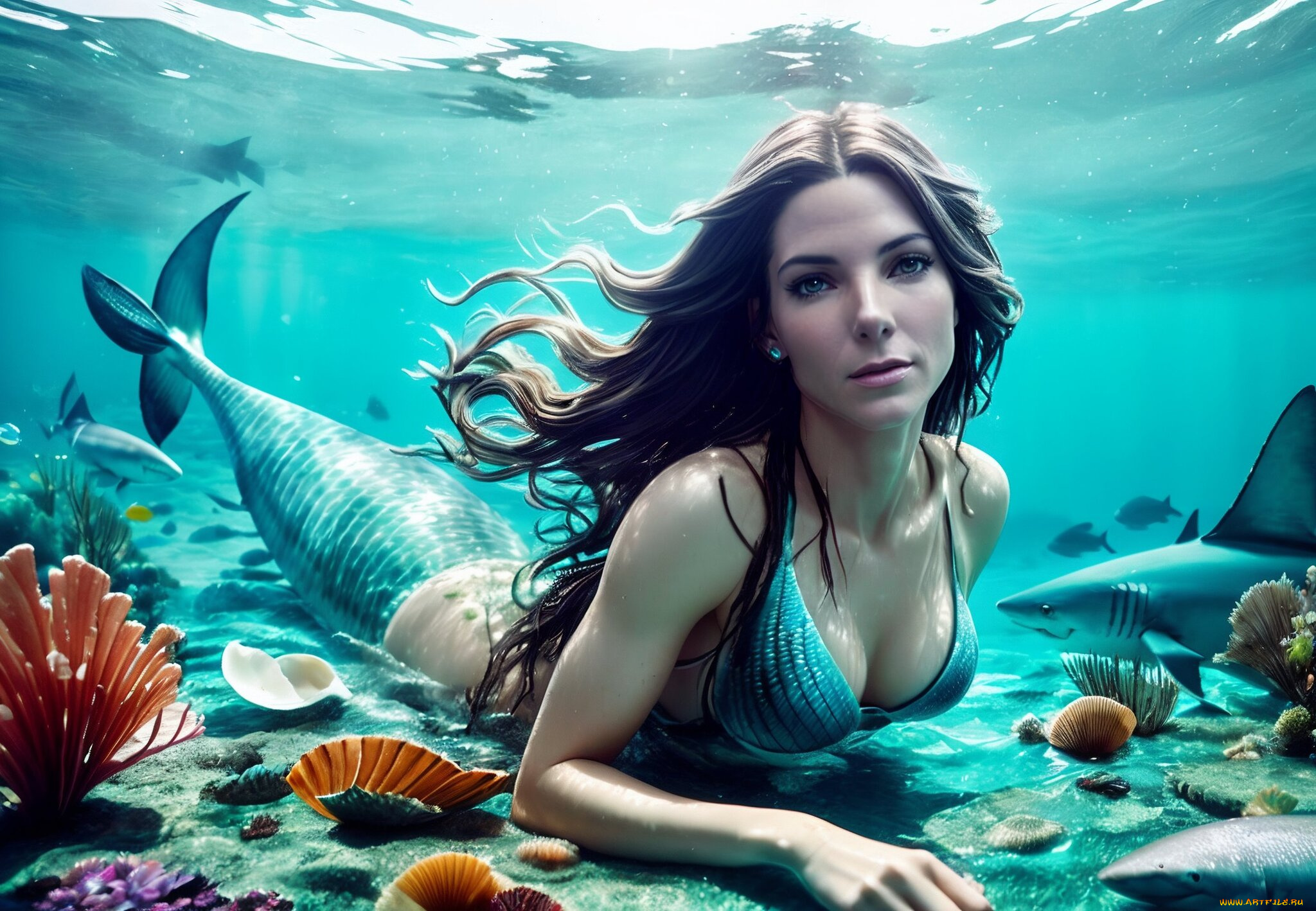 фэнтези, русалки, нейросети, графика, нейроарт, ai, art, нейронные, сети, рисунки, нейро, искусство