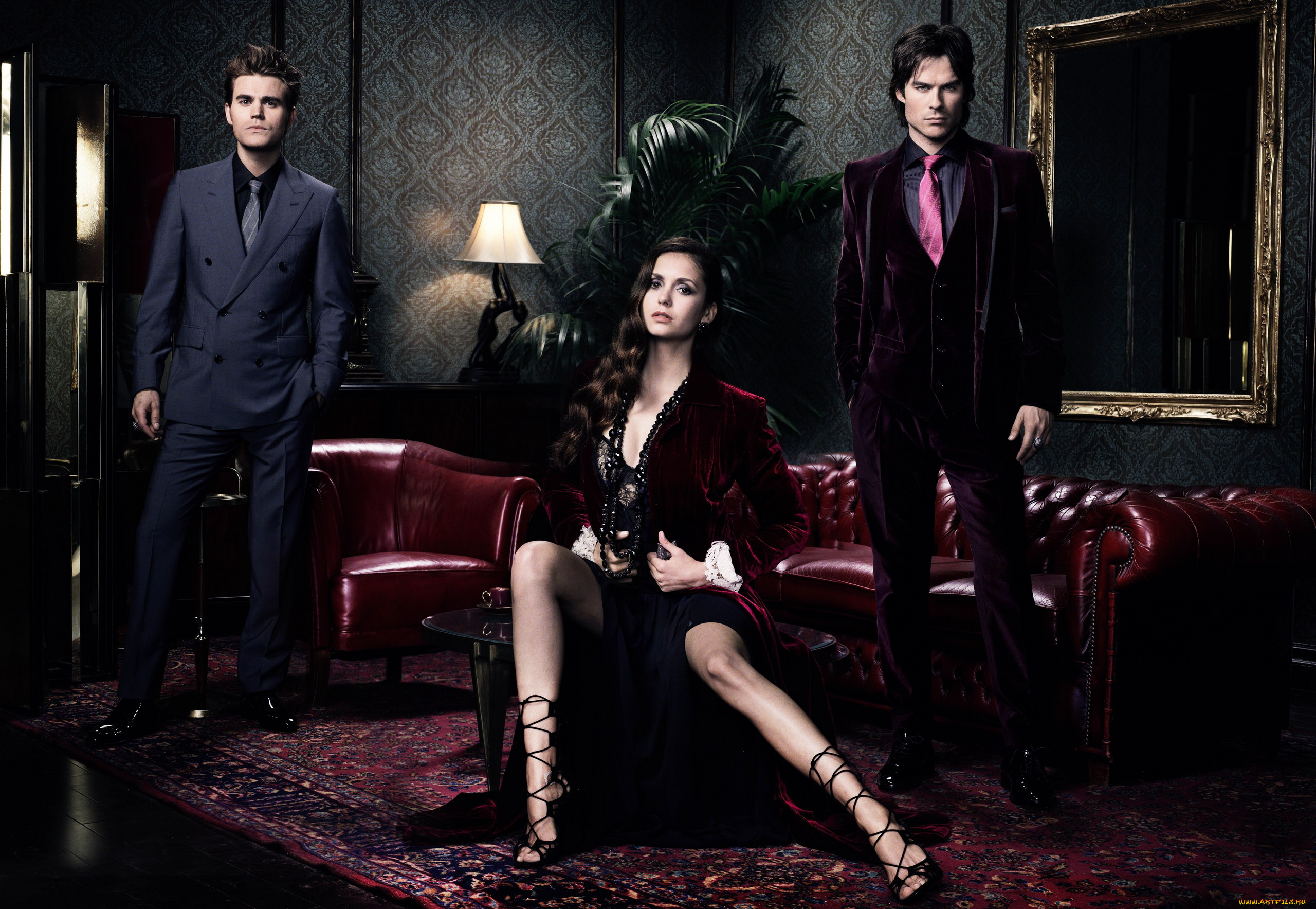 кино, фильмы, the, vampire, diaries, paul, wesley, ian, somerhalder, nina, dobrev