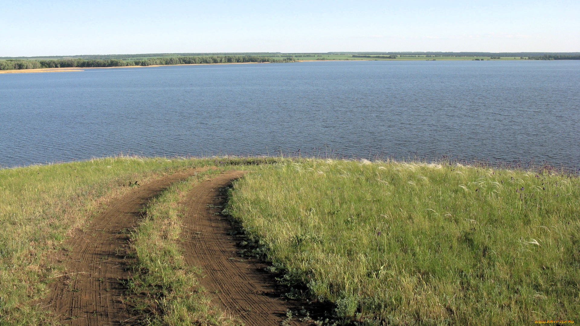 природа, реки, озера, озеро, берега, колея