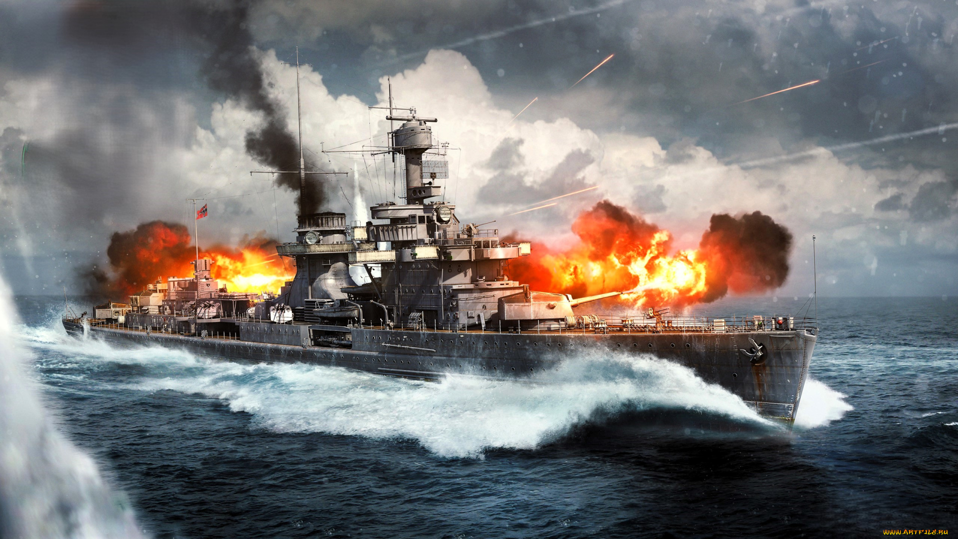 видео, игры, war, thunder, корабль, огонь, дым, море