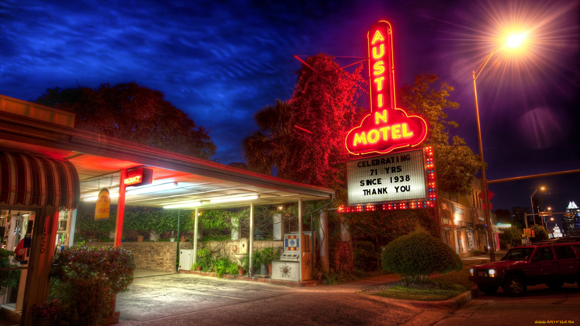 города, огни, ночного