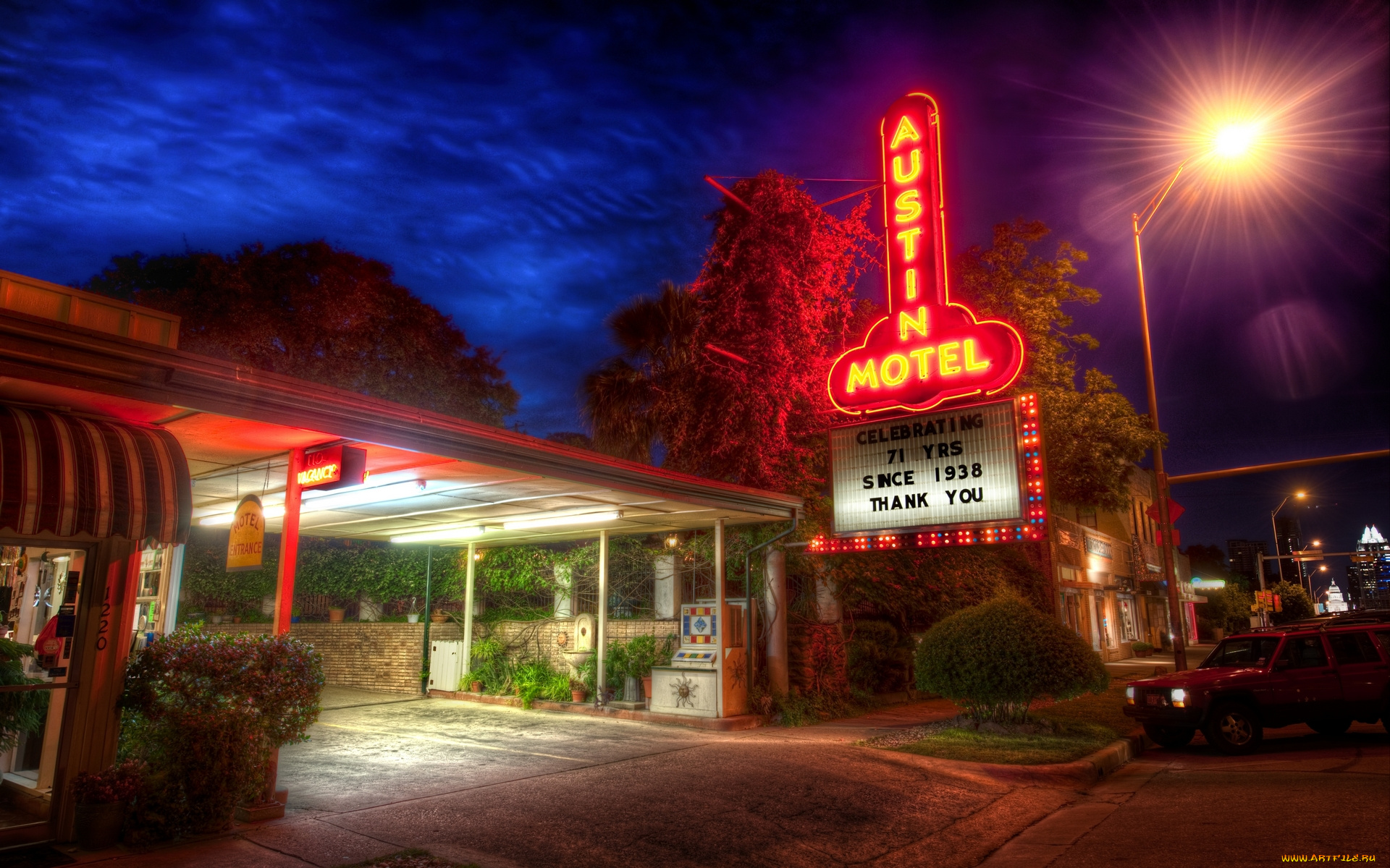 города, огни, ночного