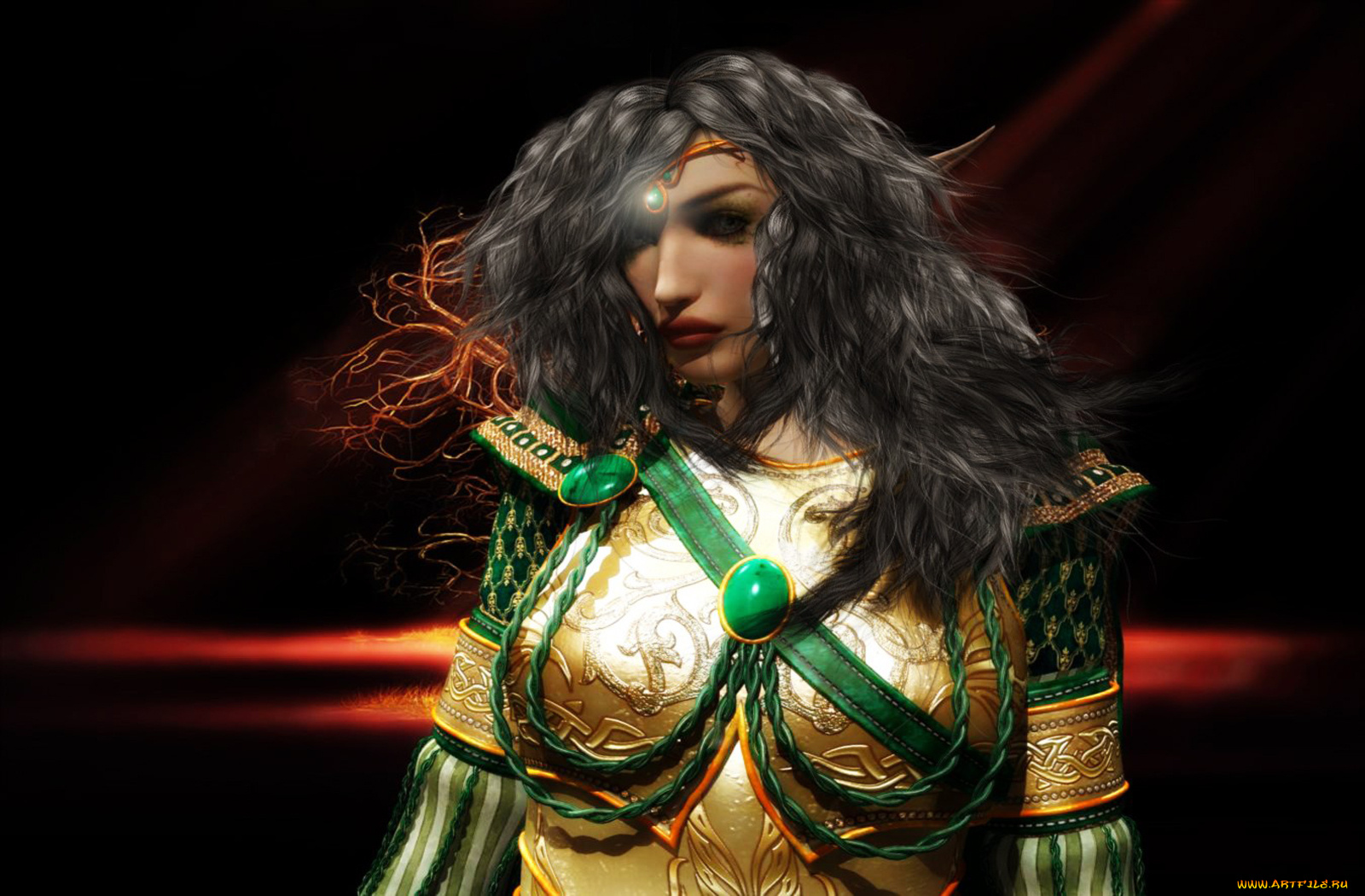 3д, графика, elves, эльфы, девушка, одежда, тёмный