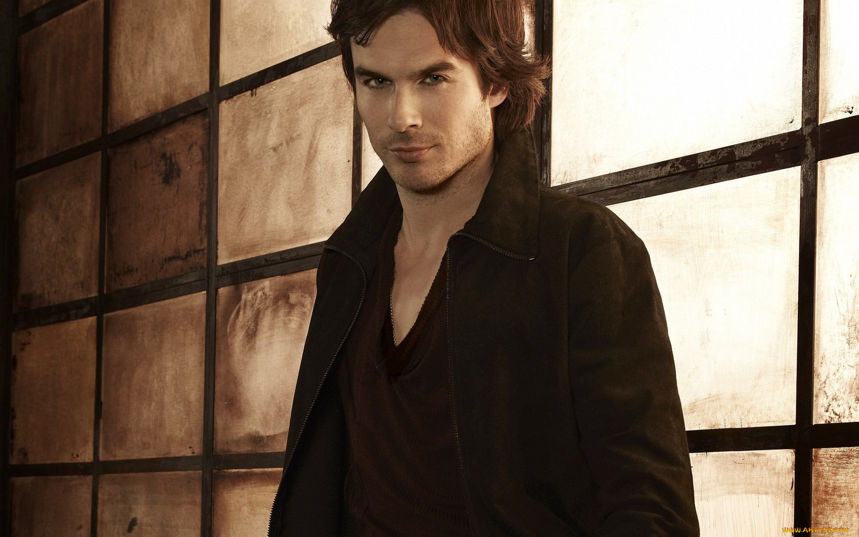 мужчины, ian, somerhalder, куртка, улыбка