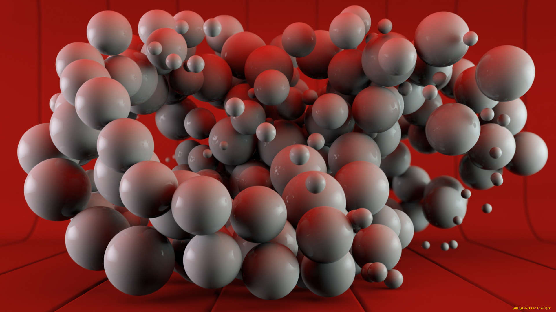 3д, графика, шары, абстракция