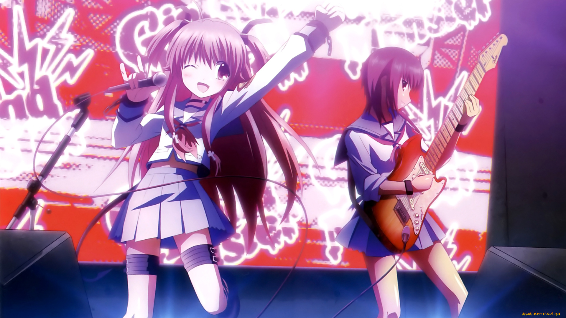 аниме, angel, beats, девушки