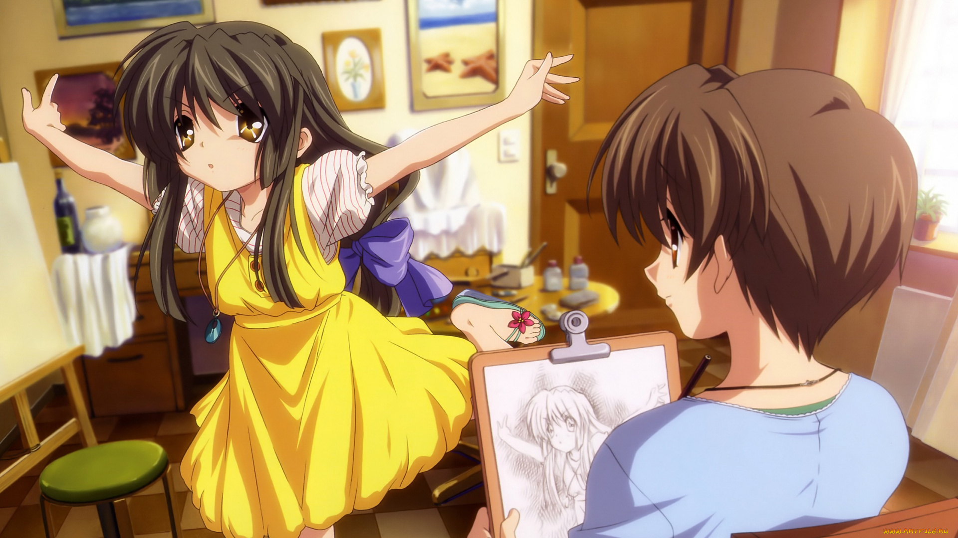 аниме, clannad, девушки