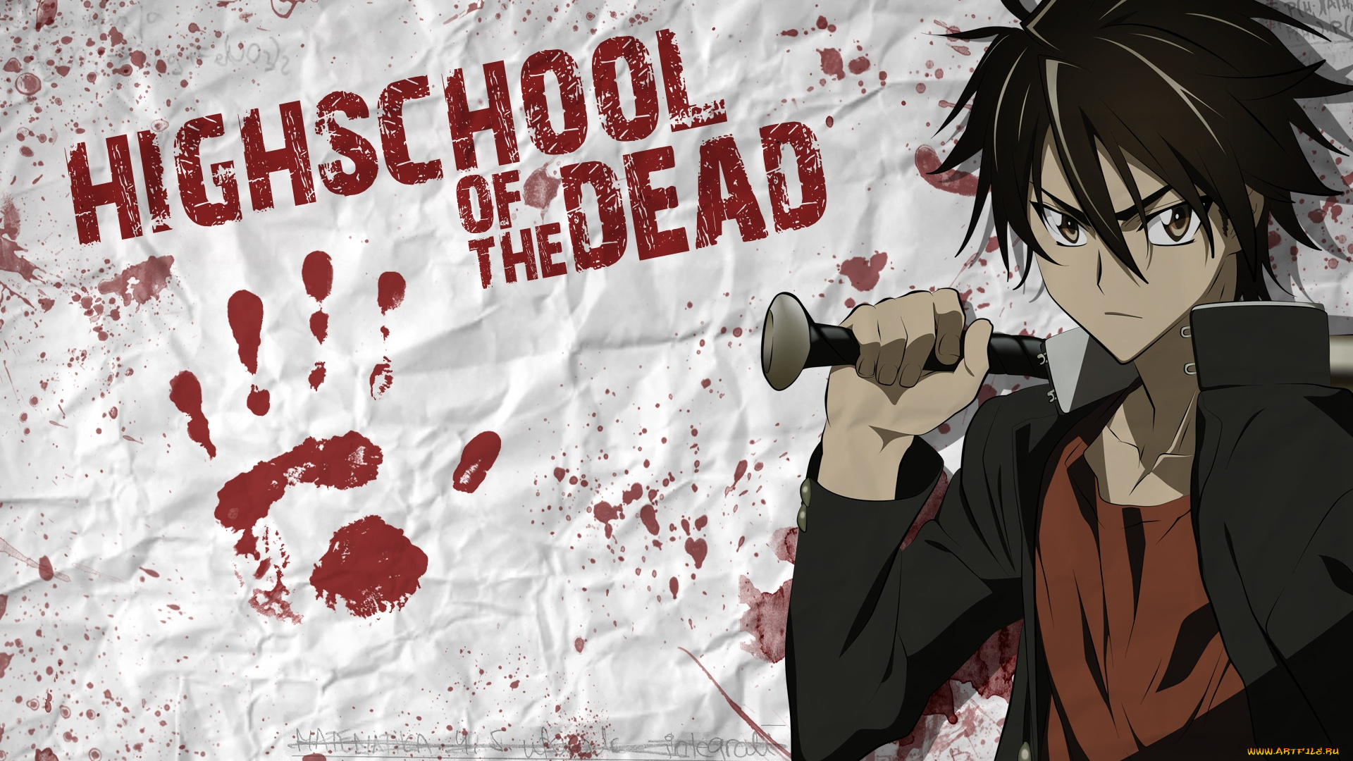 аниме, highschool, of, the, dead, парень
