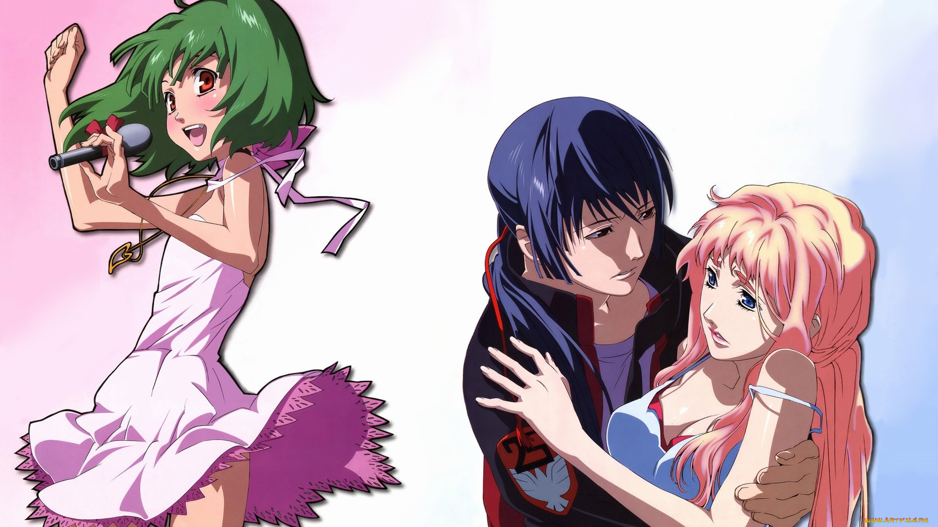 аниме, macross, frontier, девушки