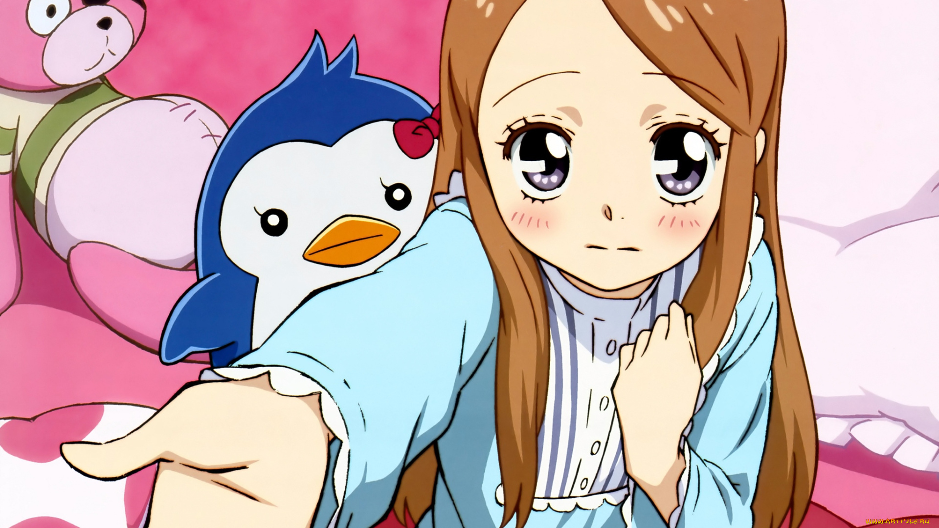 аниме, mawaru, penguin, drum, пингвин, девушка