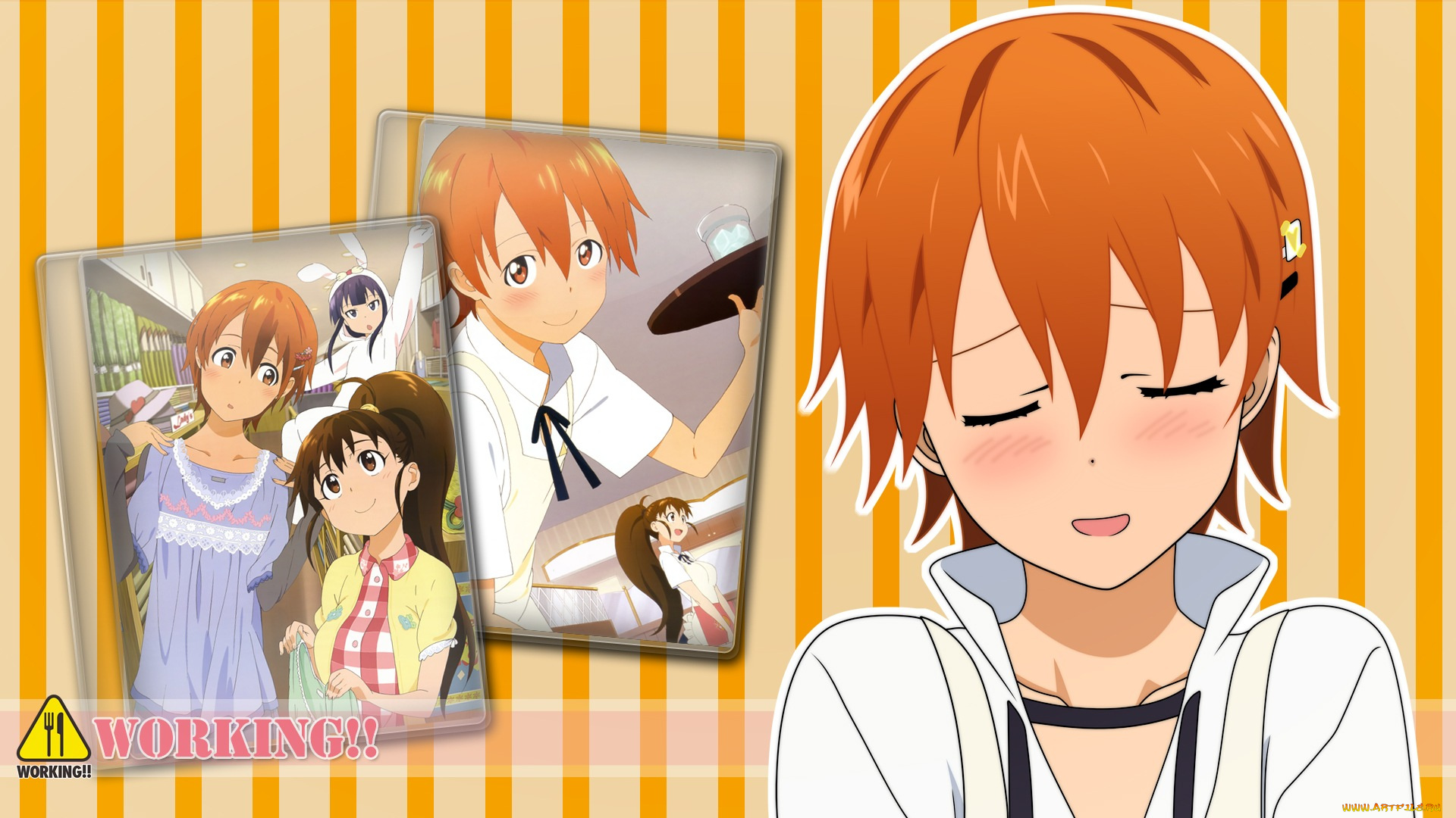 аниме, working, девушка, фотки
