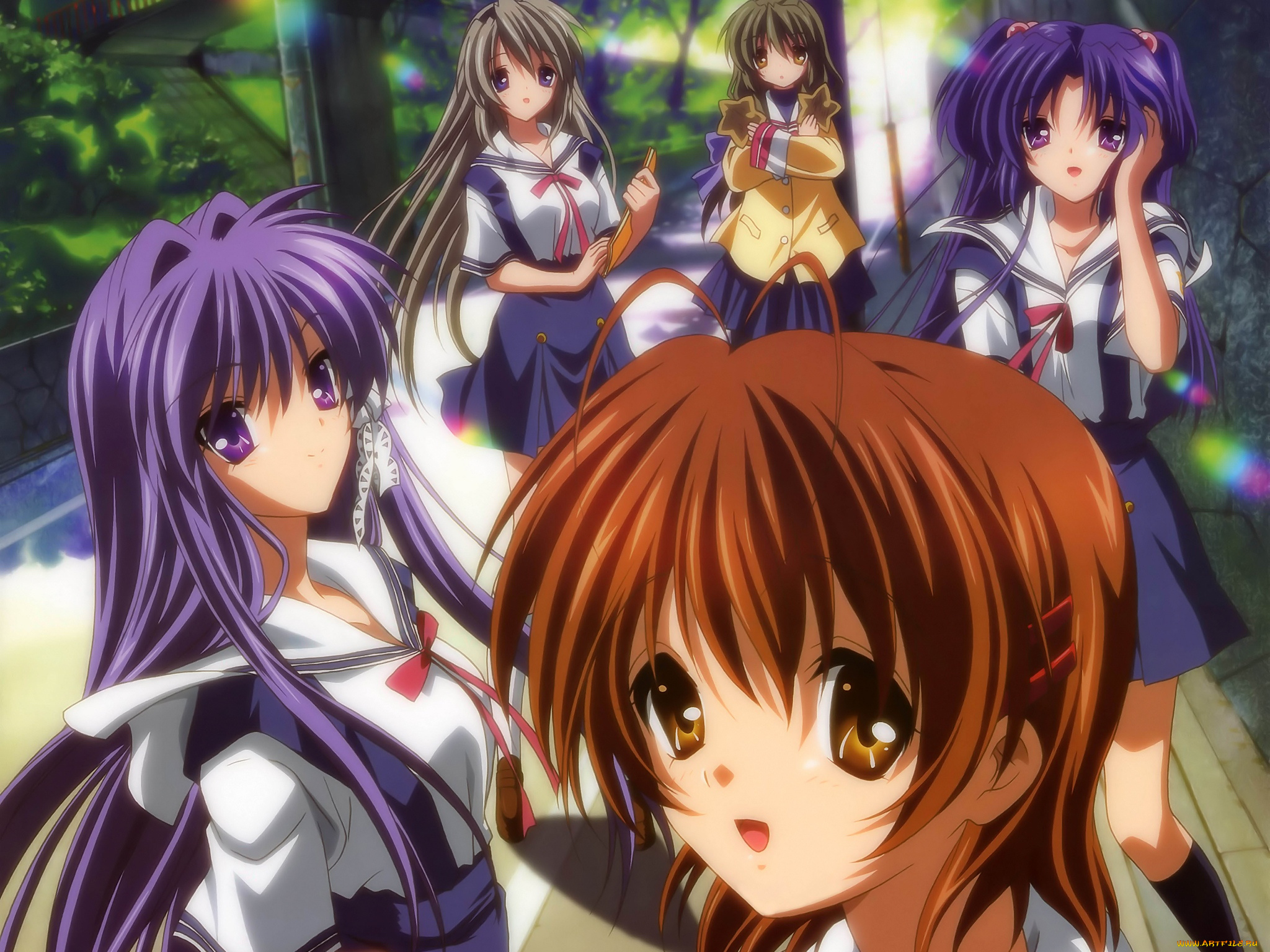аниме, clannad, девушки