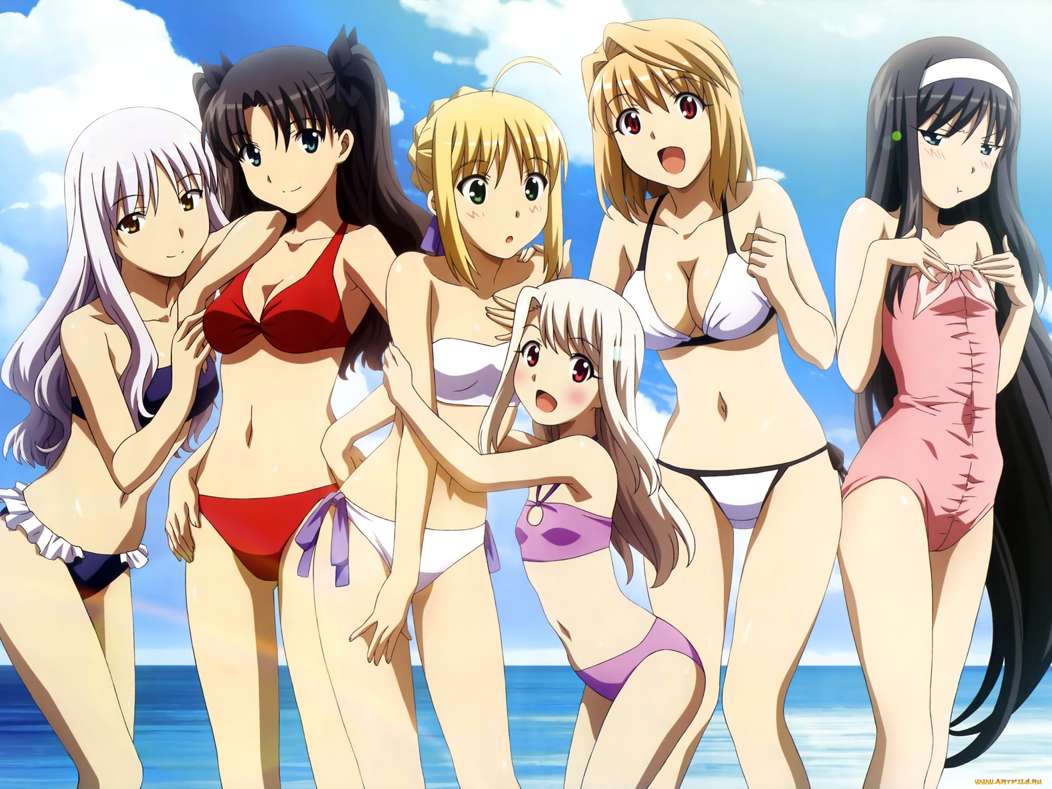 аниме, fate, stay, night, девушки